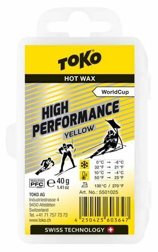 Toko HIGH Performance YELLOW Racing wax -4 to +10 C (50 to 25F) (5501025) 40g
