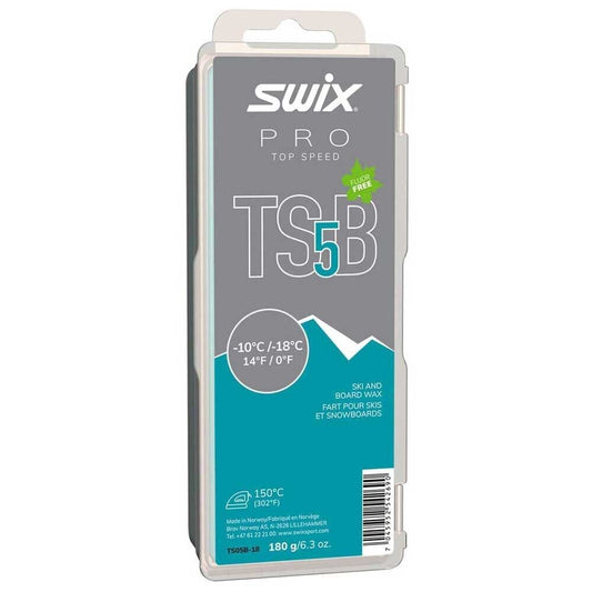 Swix TS5 Black cold race wax (-10 to -18°C) 180g Made in Norway