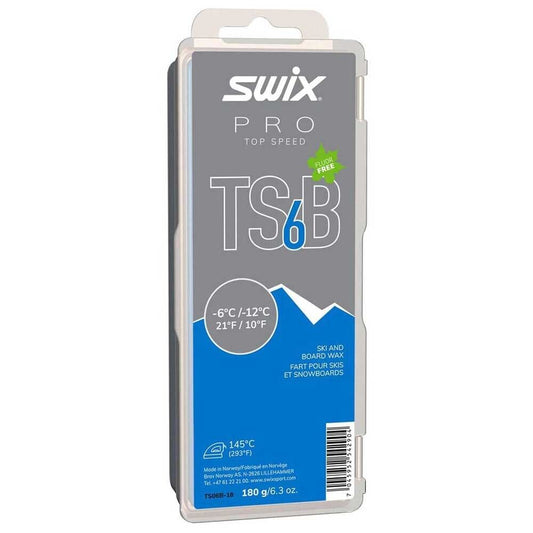 Swix TS6 black Mid (-6 to -12 C) World cup ski race wax Made in Norway 180g