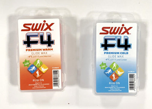 Swix F4 Premium rub-on Cold & Warm 60g combo w/cork (120g total) Made in Norway